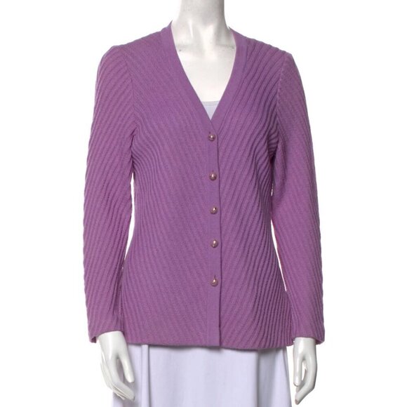 ST. JOHN Vintage Y2K Ribbed Santana Knit Cardigan Sweater - Picture 5 of 12